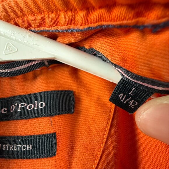 Marc O' Polo Button Up Shirt Oxford Cloth Orange Shaped Fit Cotton Stretch Mem - Picture 13 of 16